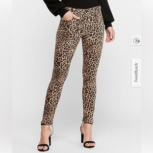 Express Leopard Print Skinny Ankle Pants NWT